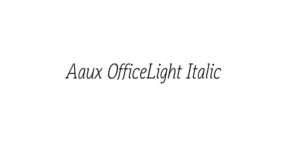 Fonte Aaux OfficeLight Italic