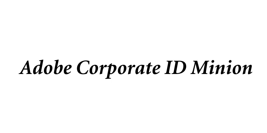 Fonte Adobe Corporate ID Minion