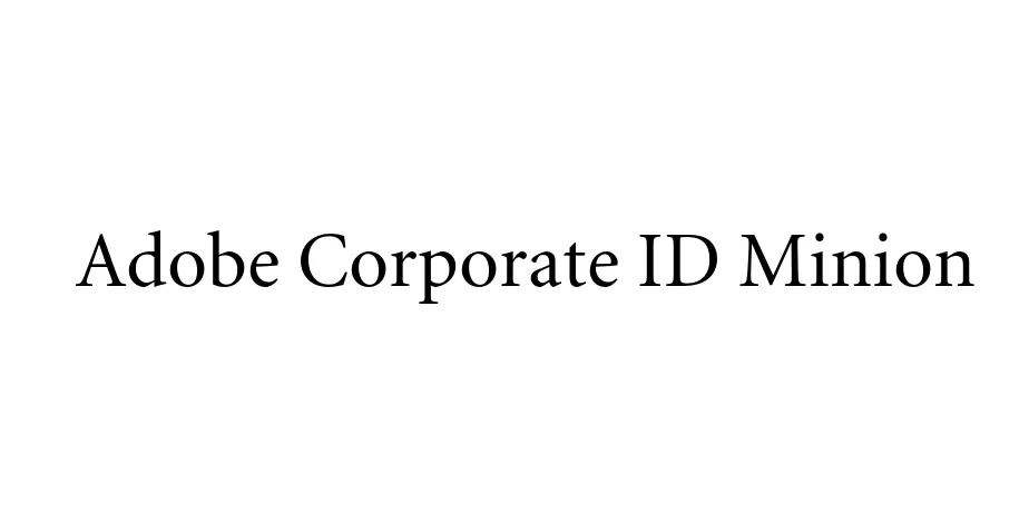 Fonte Adobe Corporate ID Minion