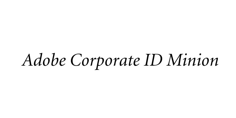 Fonte Adobe Corporate ID Minion