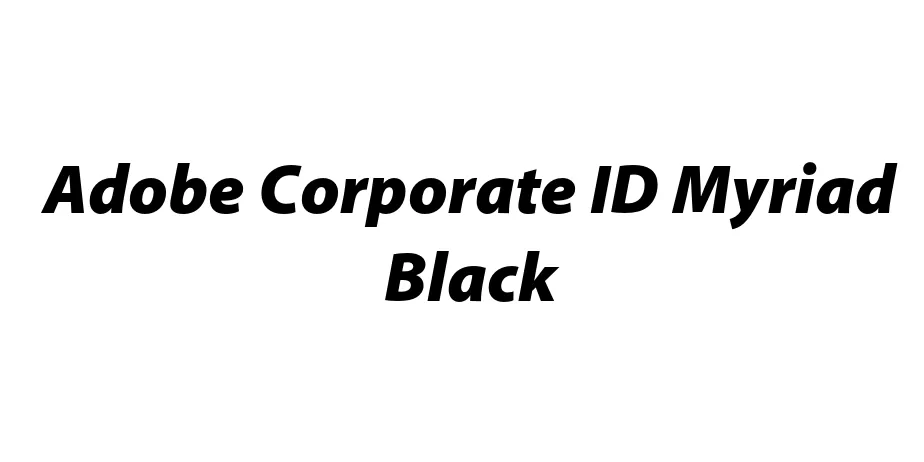 Fonte Adobe Corporate ID Myriad Black