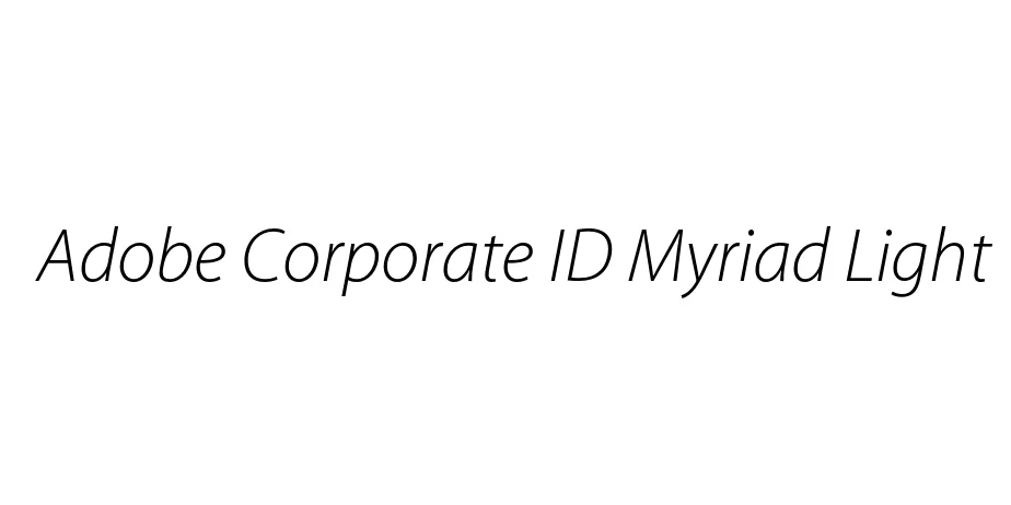 Fonte Adobe Corporate ID Myriad Light