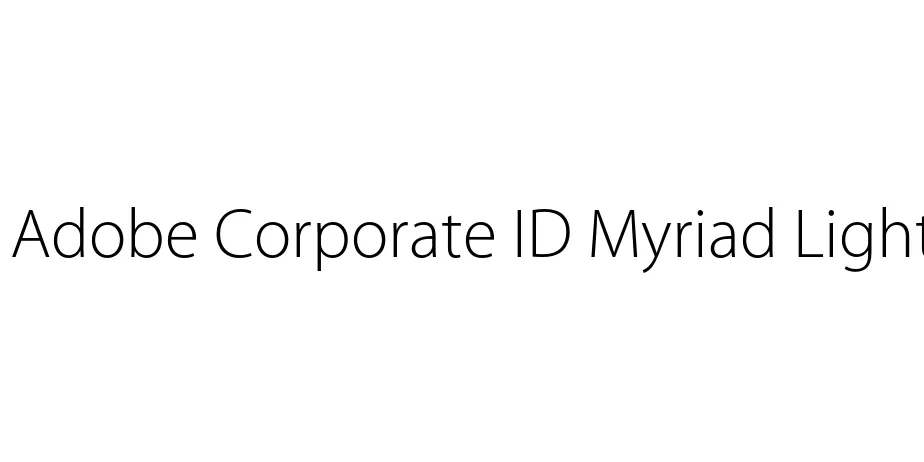 Fonte Adobe Corporate ID Myriad Light