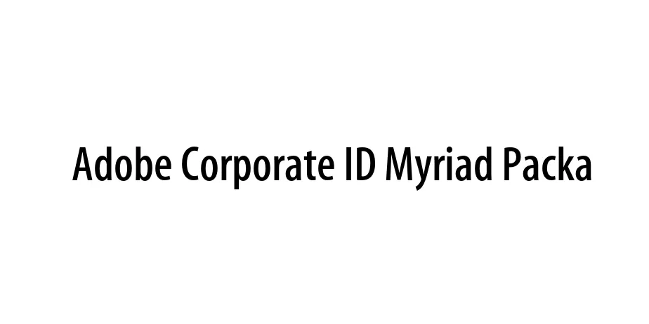 Fonte Adobe Corporate ID Myriad Packa