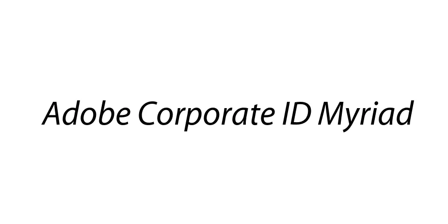 Fonte Adobe Corporate ID Myriad