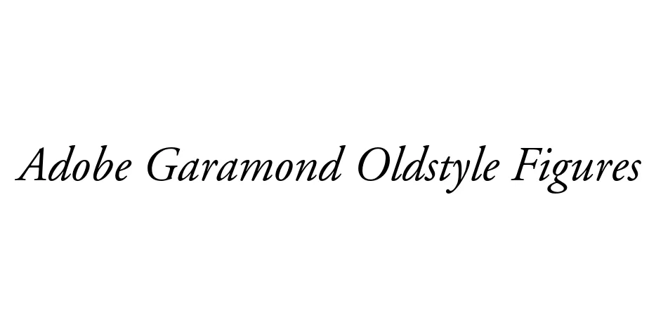 Fonte Adobe Garamond Oldstyle Figures