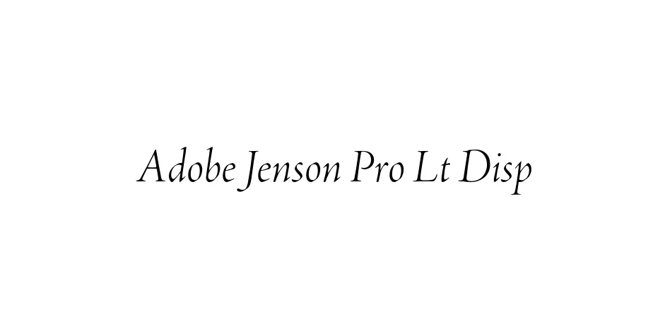 Fonte Adobe Jenson Pro Lt Disp