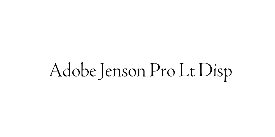 Fonte Adobe Jenson Pro Lt Disp