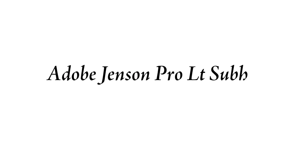 Fonte Adobe Jenson Pro Lt Subh