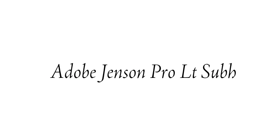 Fonte Adobe Jenson Pro Lt Subh