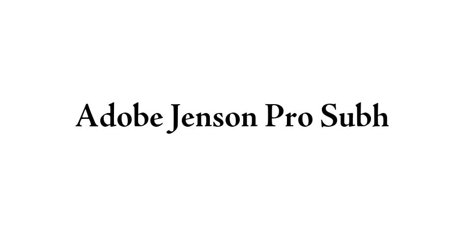 Fonte Adobe Jenson Pro Subh