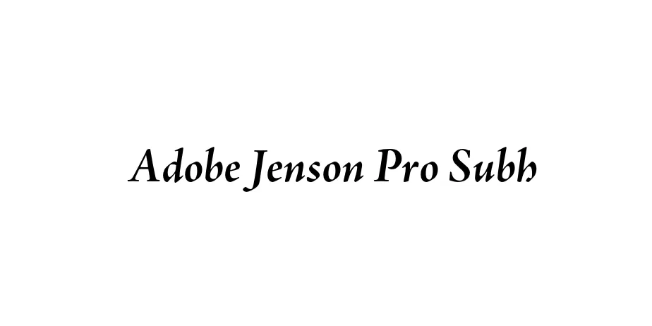 Fonte Adobe Jenson Pro Subh