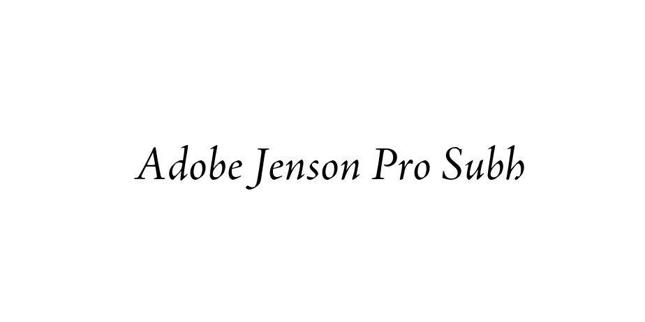 Fonte Adobe Jenson Pro Subh