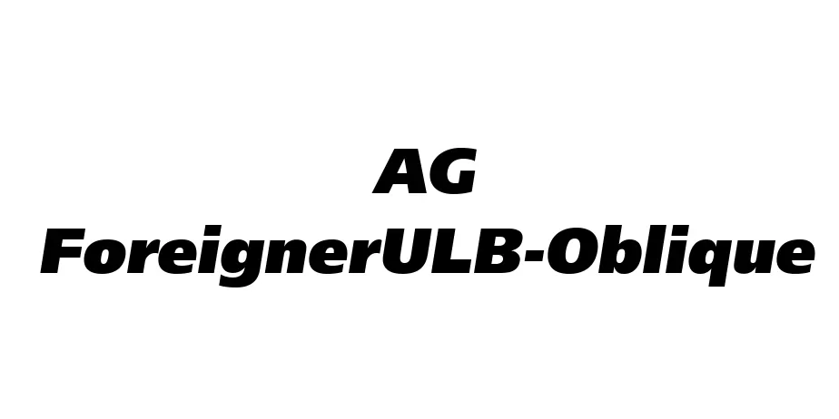 Fonte AG ForeignerULB-Oblique