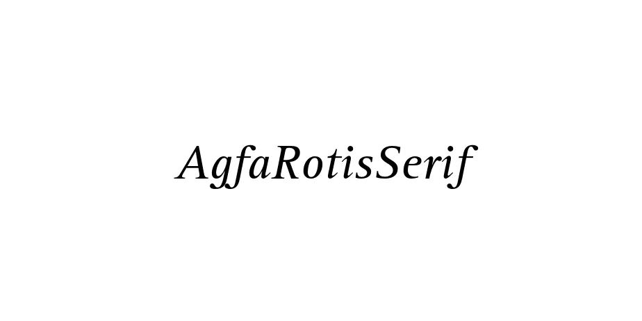 Fonte AgfaRotisSerif