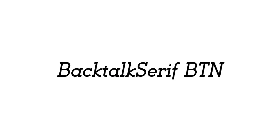 Fonte BacktalkSerif BTN