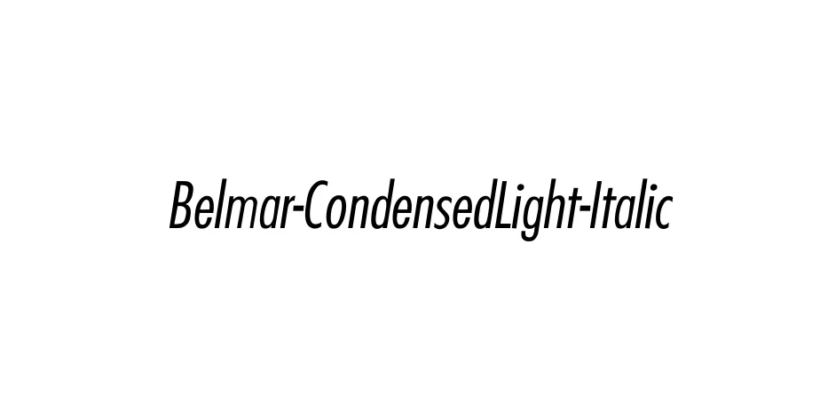 Fonte Belmar-CondensedLight-Italic