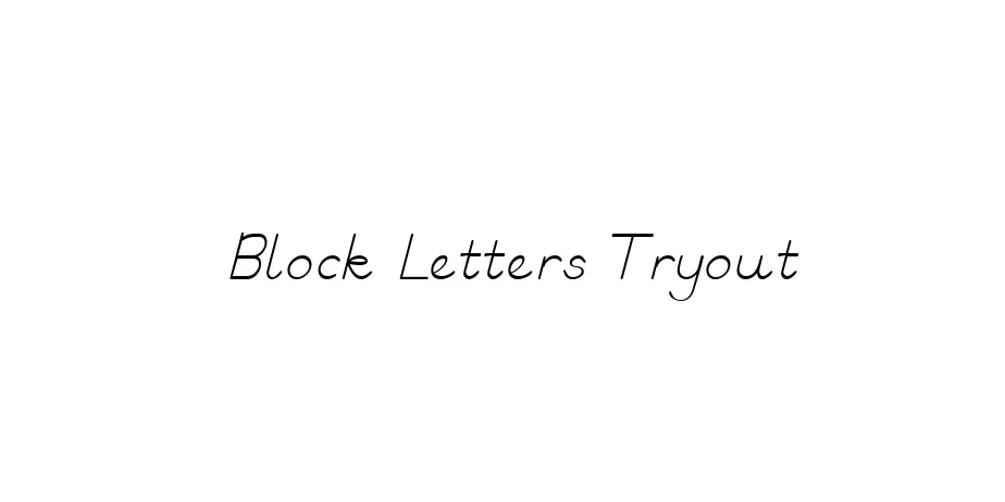 Fonte Block Letters Tryout