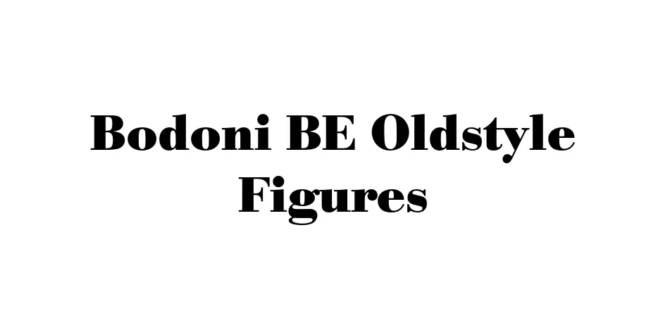 Fonte Bodoni BE Oldstyle Figures