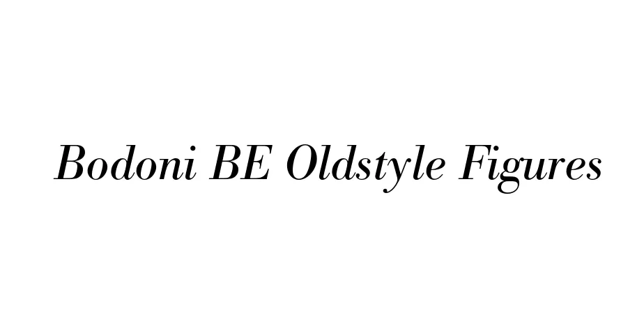 Fonte Bodoni BE Oldstyle Figures