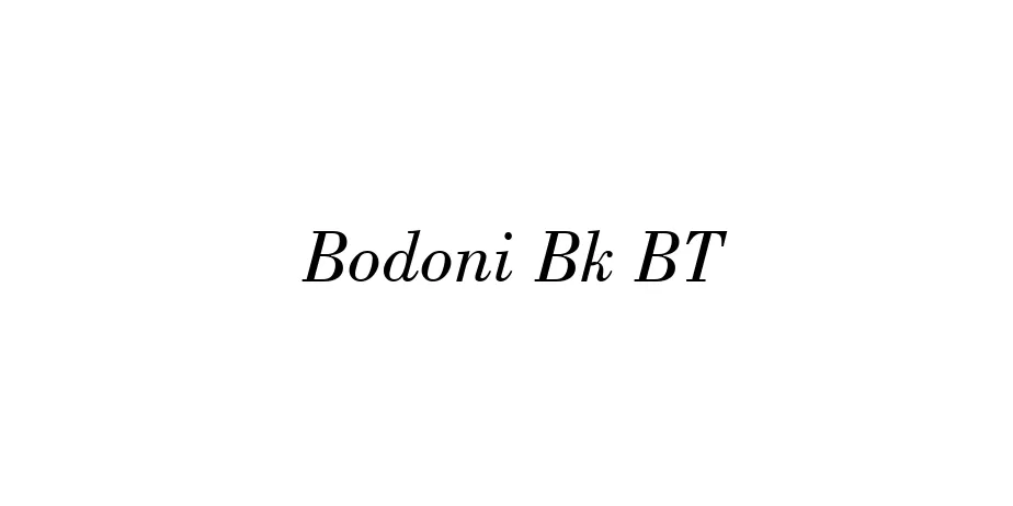 Fonte Bodoni Bk BT