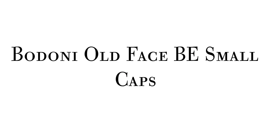 Fonte Bodoni Old Face BE Small Caps