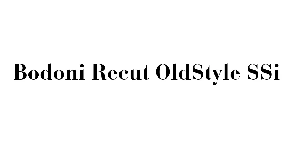 Fonte Bodoni Recut OldStyle SSi