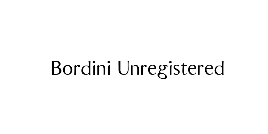 Fonte Bordini Unregistered