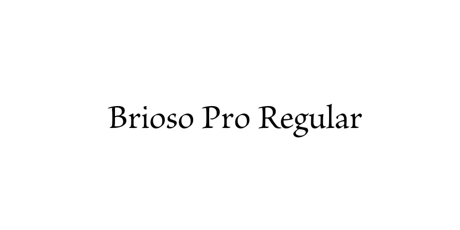 Fonte Brioso Pro Regular