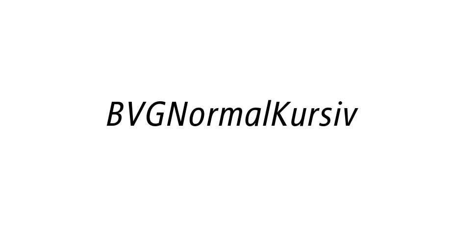 Fonte BVGNormalKursiv