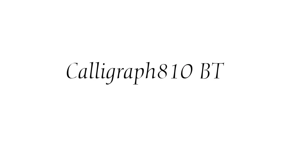 Fonte Calligraph810 BT