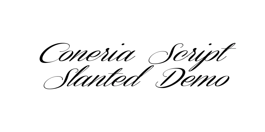 Fonte Coneria Script Slanted Demo