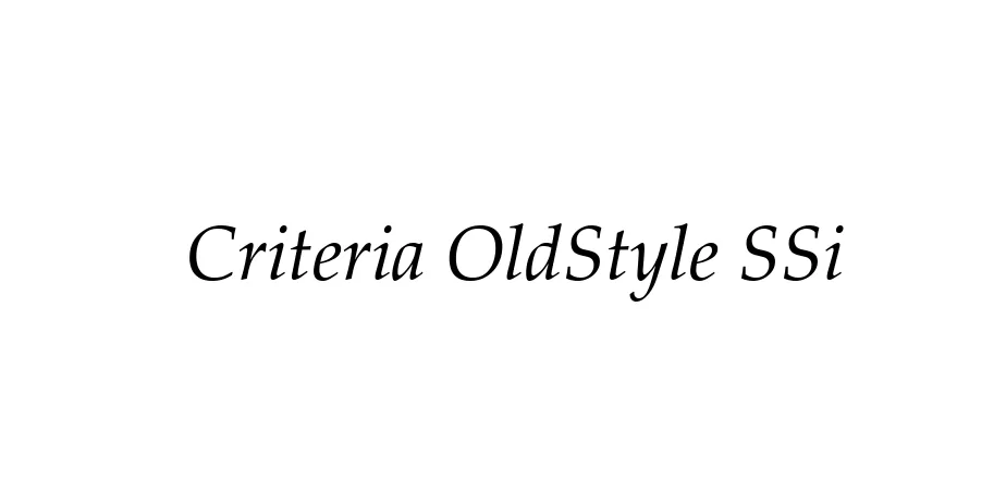 Fonte Criteria OldStyle SSi