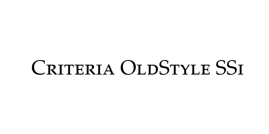 Fonte Criteria OldStyle SSi