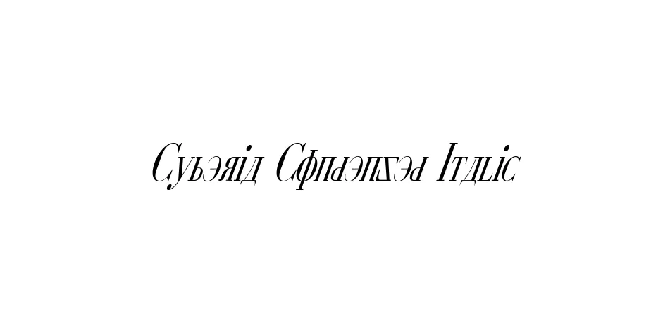 Fonte Cyberia Condensed Italic