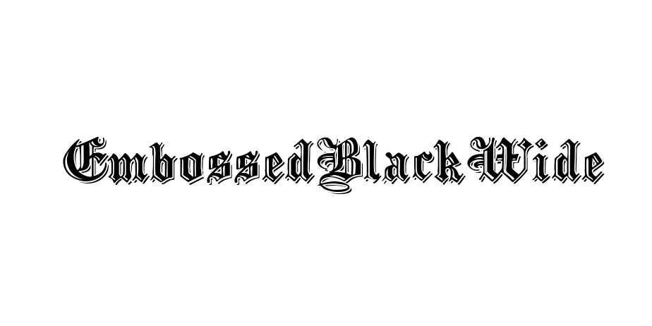 Fonte EmbossedBlackWide