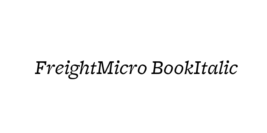 Fonte FreightMicro BookItalic