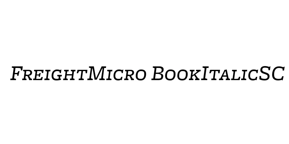 Fonte FreightMicro BookItalicSC