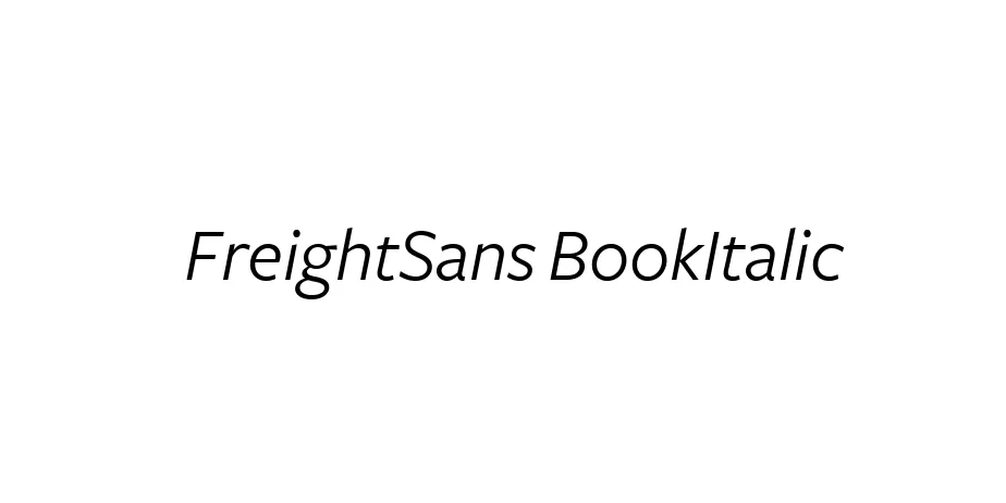 Fonte FreightSans BookItalic