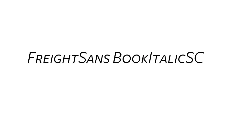 Fonte FreightSans BookItalicSC