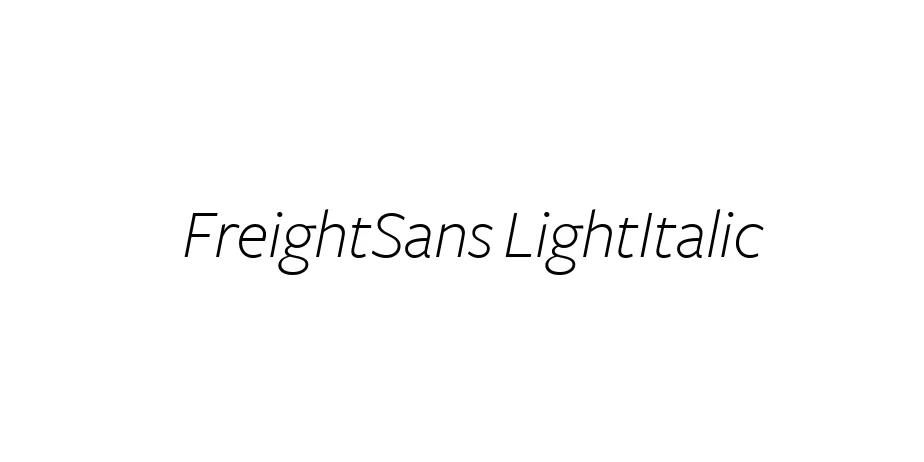 Fonte FreightSans LightItalic