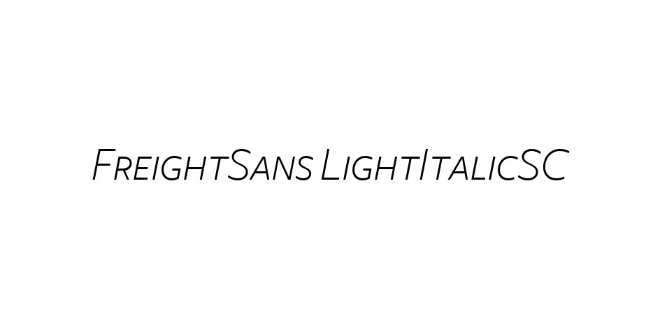 Fonte FreightSans LightItalicSC