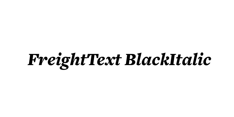 Fonte FreightText BlackItalic