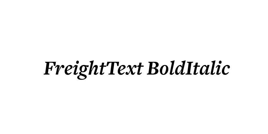 Fonte FreightText BoldItalic