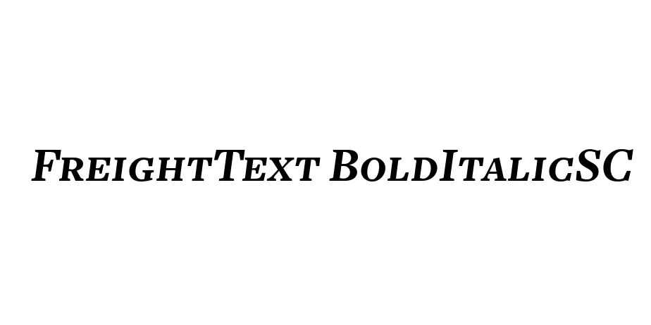 Fonte FreightText BoldItalicSC