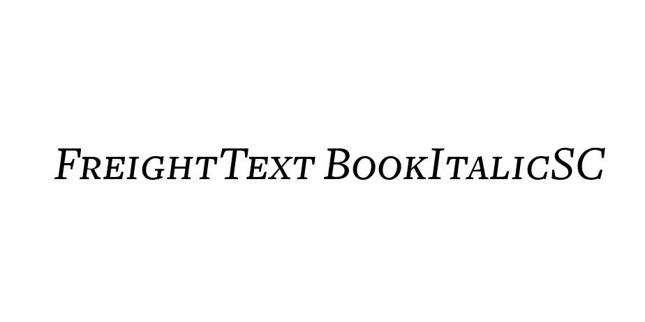 Fonte FreightText BookItalicSC