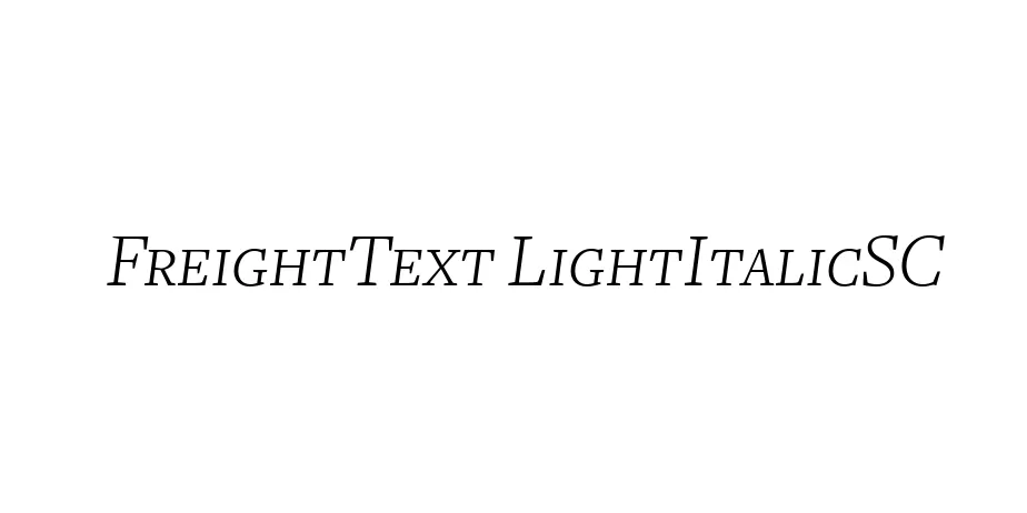 Fonte FreightText LightItalicSC