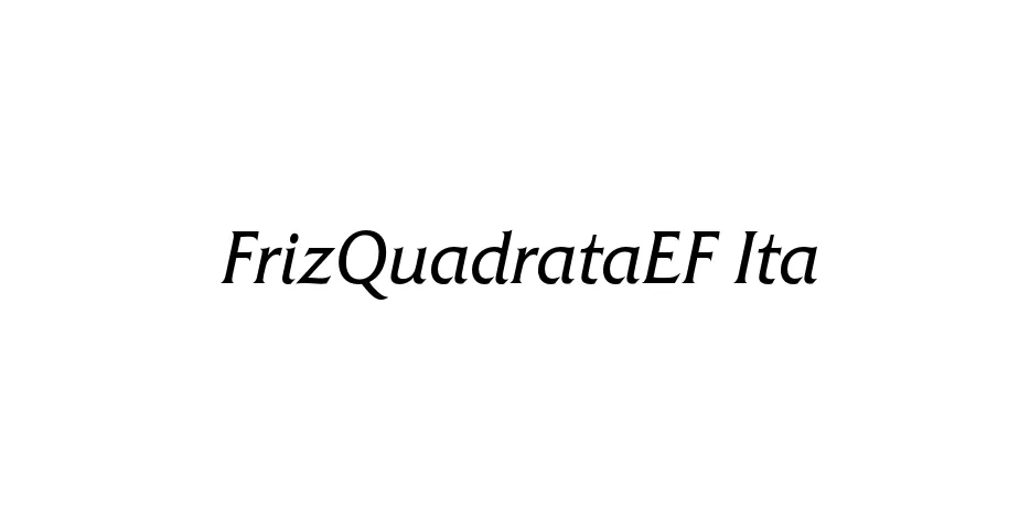 Fonte FrizQuadrataEF Ita