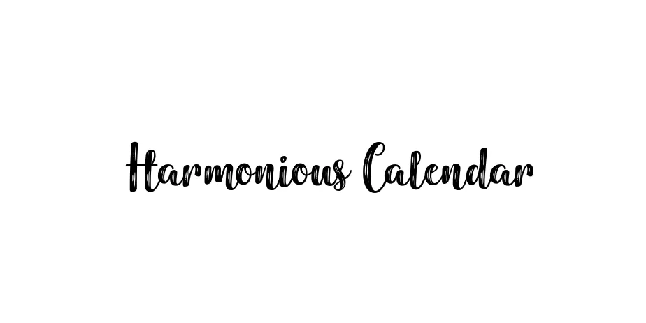 Fonte Harmonious Calendar