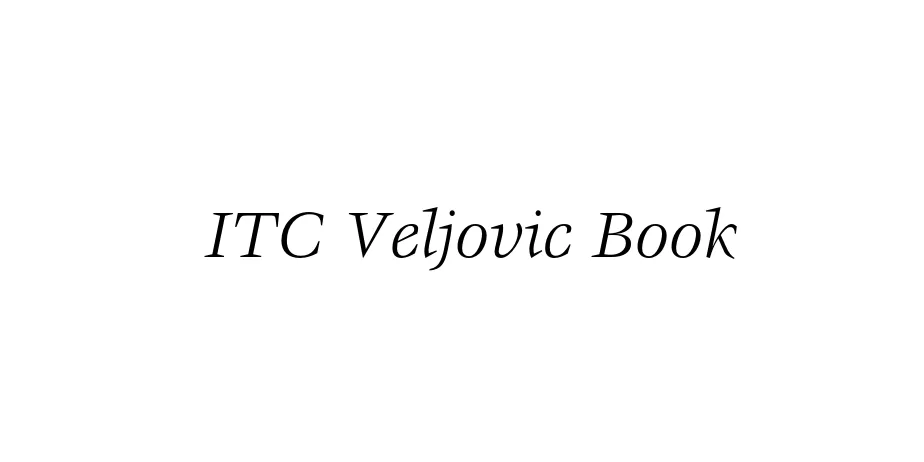 Fonte ITC Veljovic Book